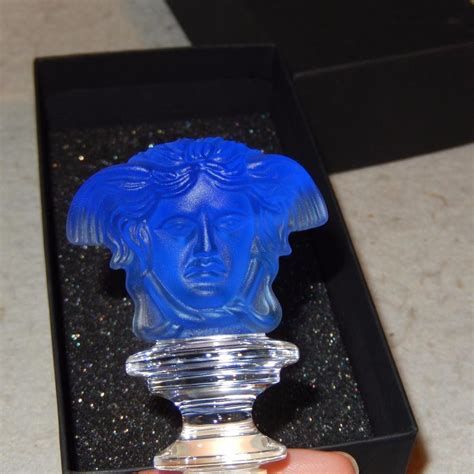 Versace Medusa Cobalt Blue Crystal Rosenthal Bottle Stopper